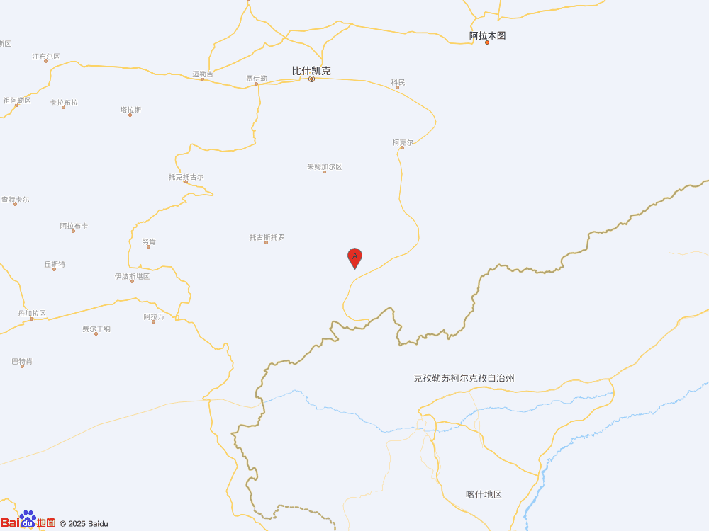 吉尔吉斯斯坦（北纬41.07度，东经75.13度）发生4.5级地震